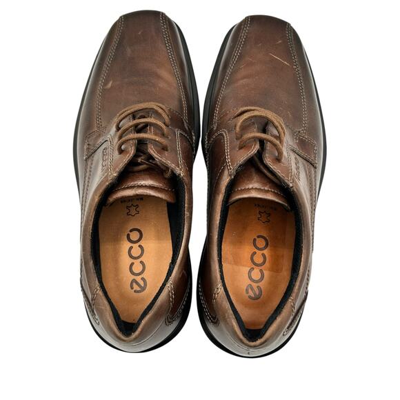 Ecco Men's Cocoa Leather Helsinki Bike Toe Derby Shoes Size 6‎ - Picture 8 of 14
